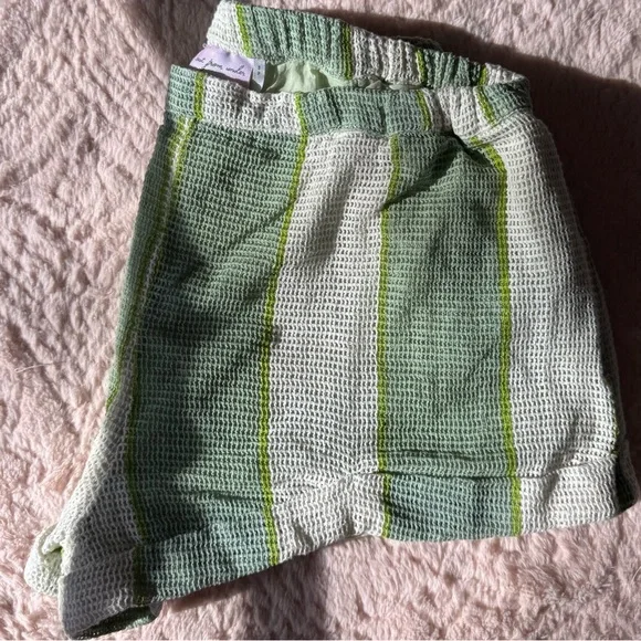 Urban Outfitters Green White Striped SET Coverup 100% cotton Button down blouse - Picture 4 of 5